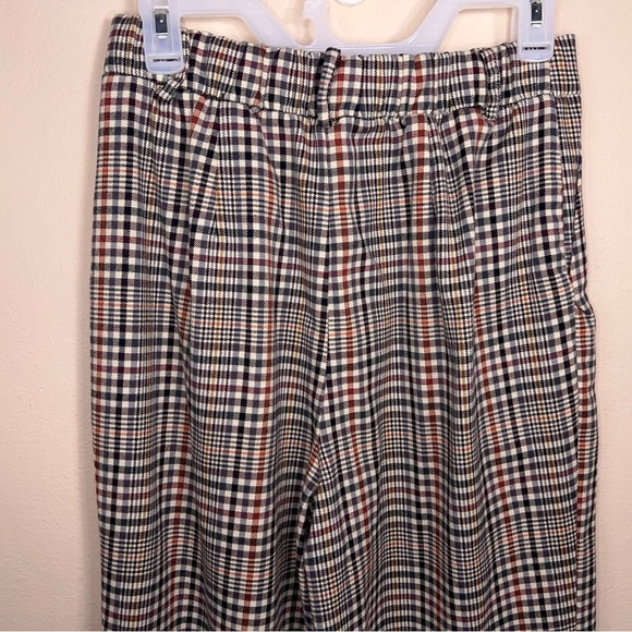 Medium Forever 21 Plaid Pants Wide Leg Black White Academia Belt Loops - Picture 7 of 12